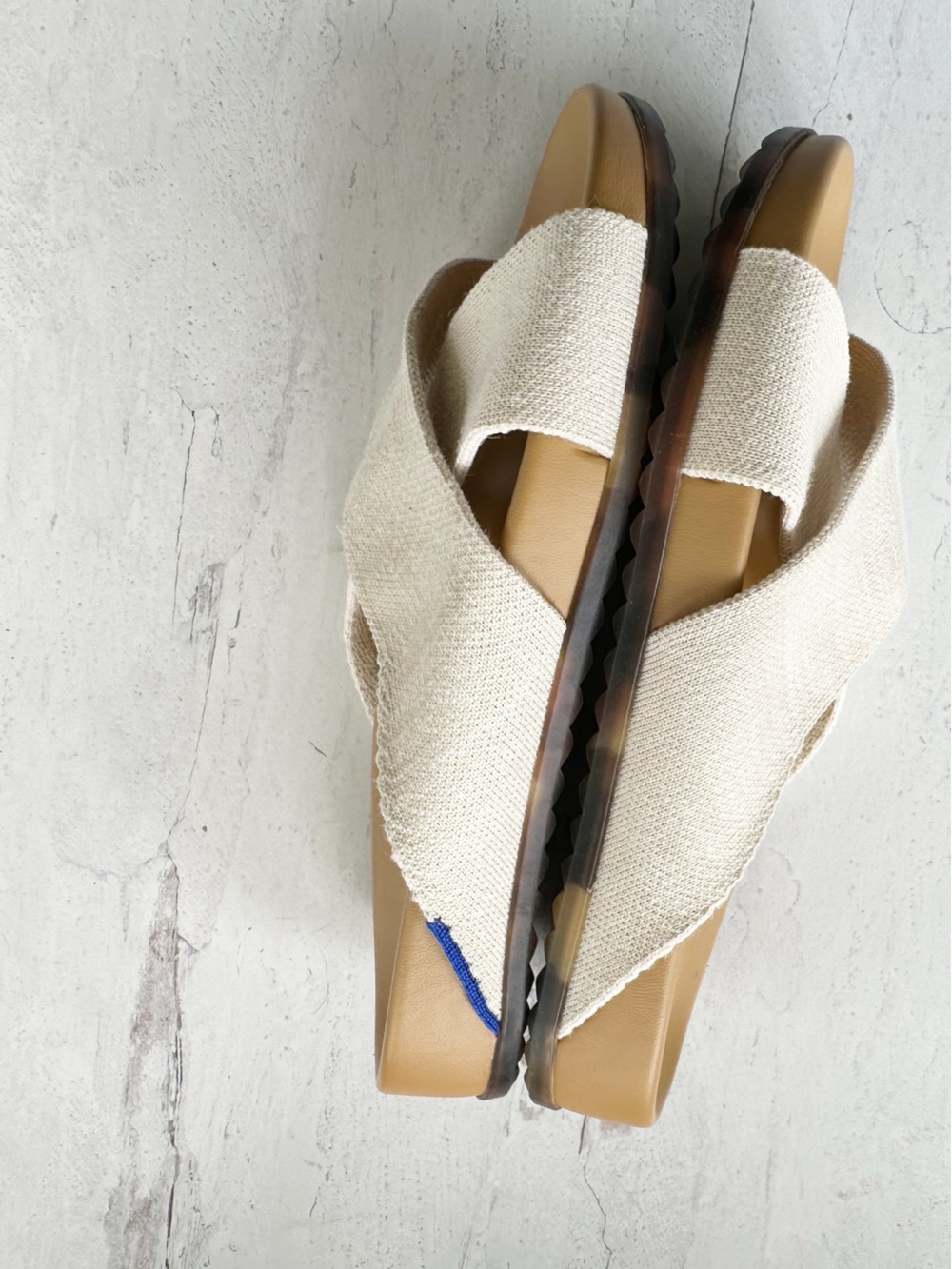 Rothy's Cream Cross-Strap Slide Sandals - Picture 4 of 9